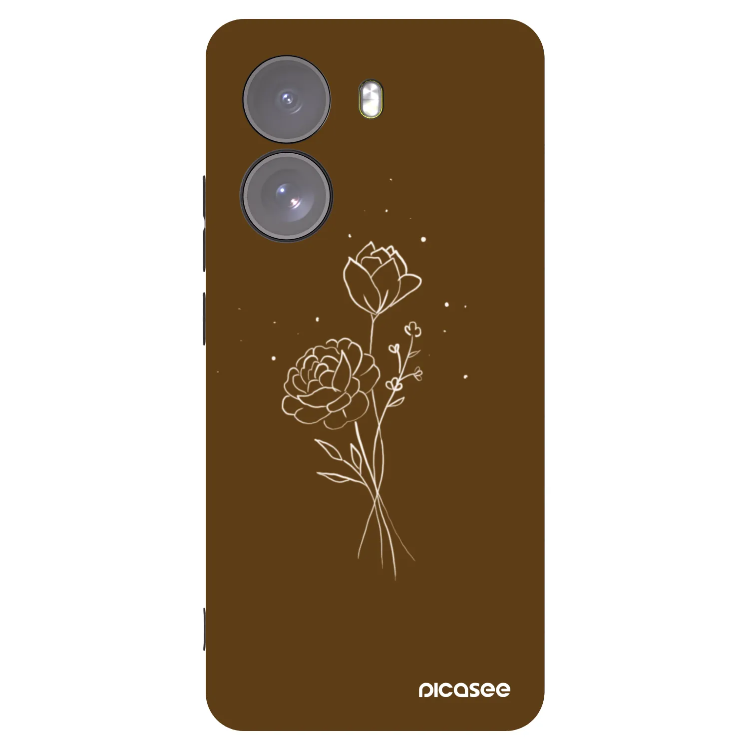 Picasee Xiaomi Poco X7 Hülle - Schwarzes Silikon - Brown flowers