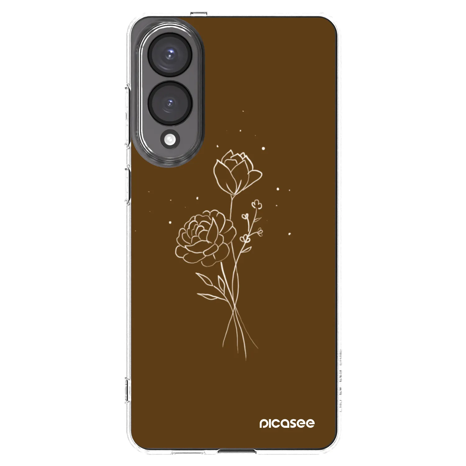Picasee Samsung Galaxy S25 Edge 5G Hülle - Transparentes Silikon - Brown flowers