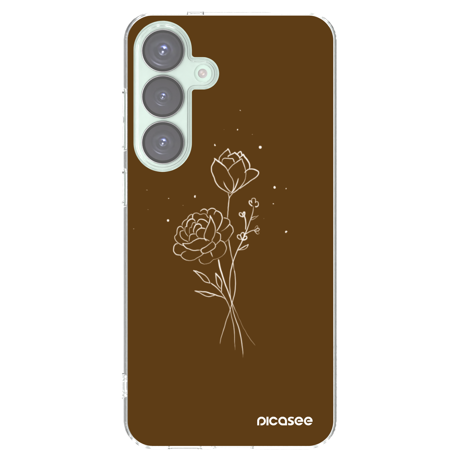 Picasee Samsung Galaxy S25+ 5G Hülle - Transparentes Silikon - Brown flowers