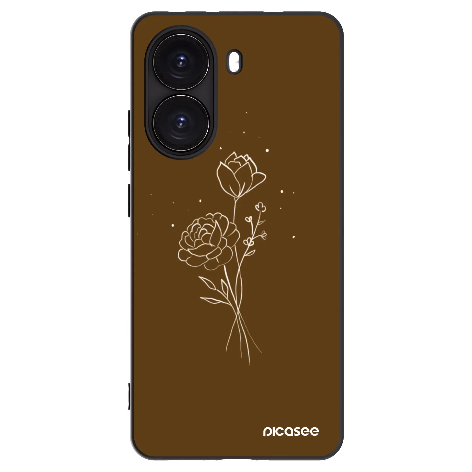 Picasee Xiaomi Poco X7 Pro 5G Hülle - Schwarzes Silikon - Brown flowers