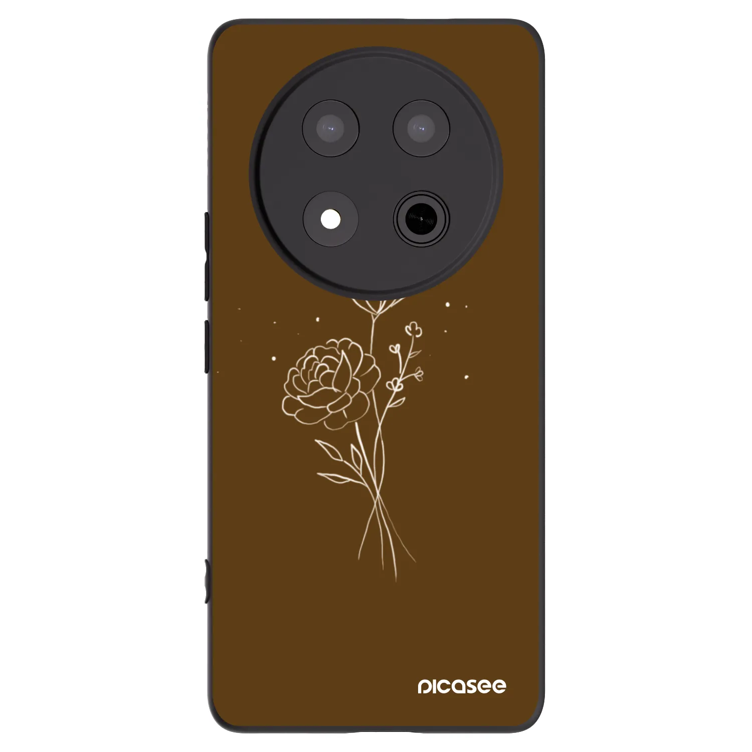 Picasee Honor Magic7 Lite 5G Hülle - Schwarzes Silikon - Brown flowers