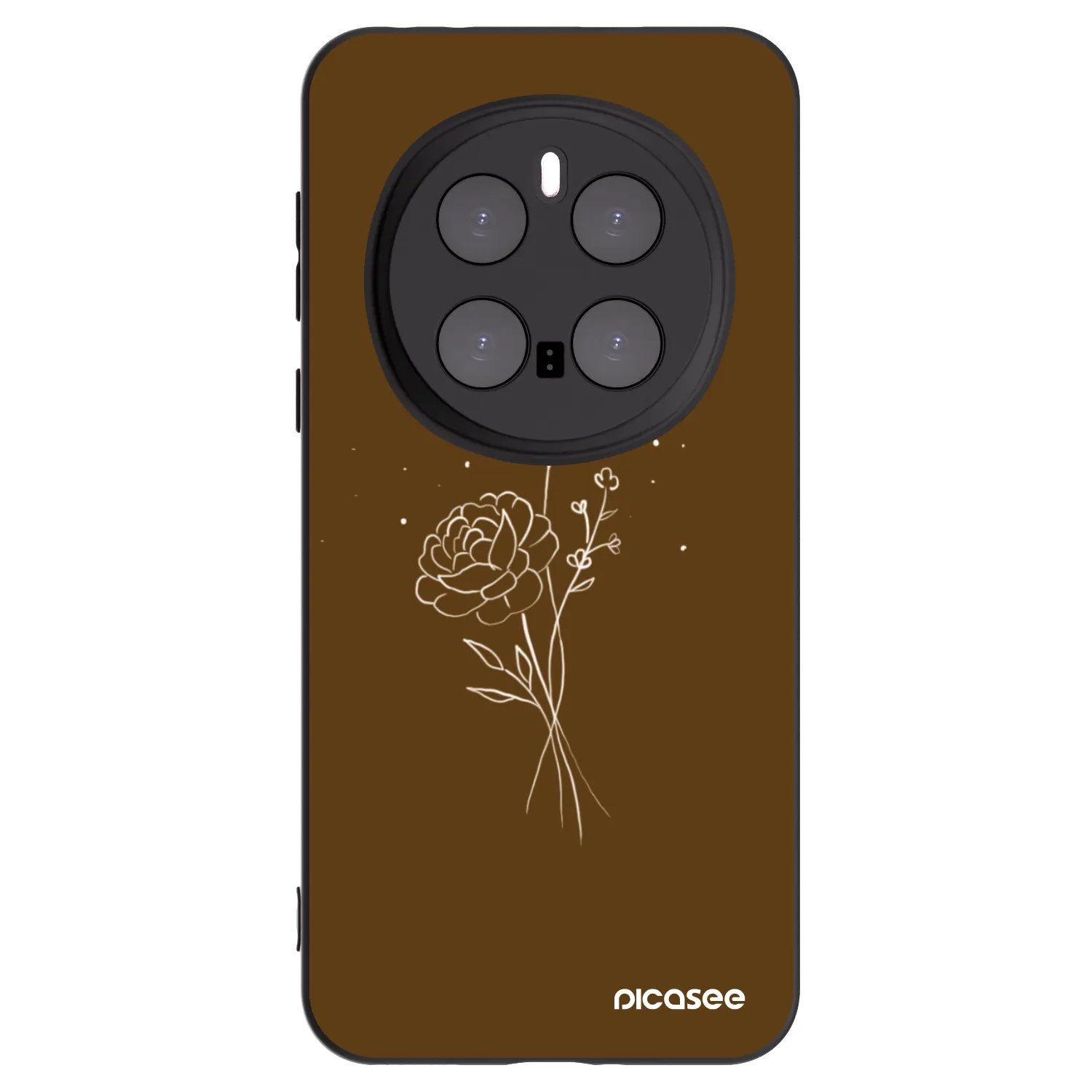 Picasee Honor Magic7 Pro 5G Hülle - Schwarzes Silikon - Brown flowers