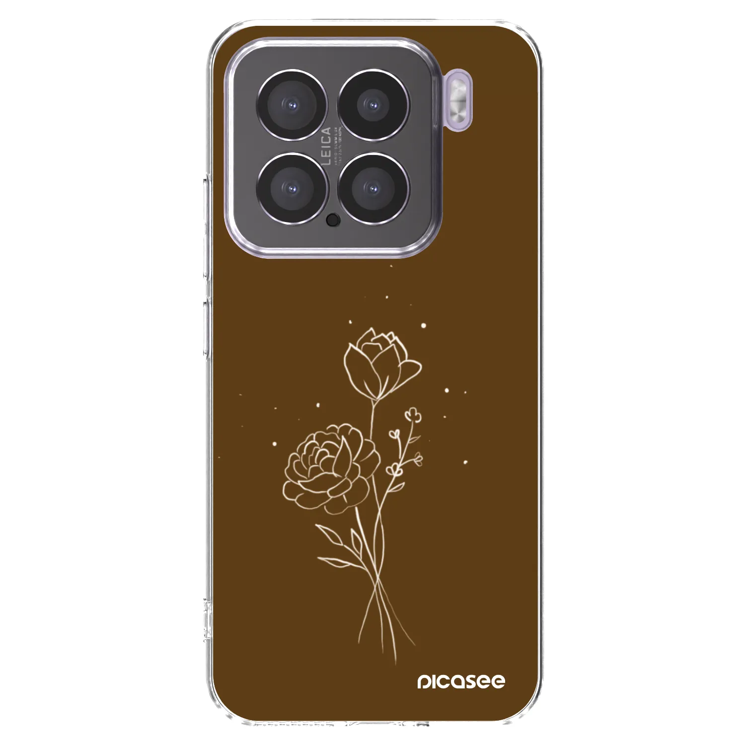Picasee Xiaomi 15 Hülle - Transparentes Silikon - Brown flowers