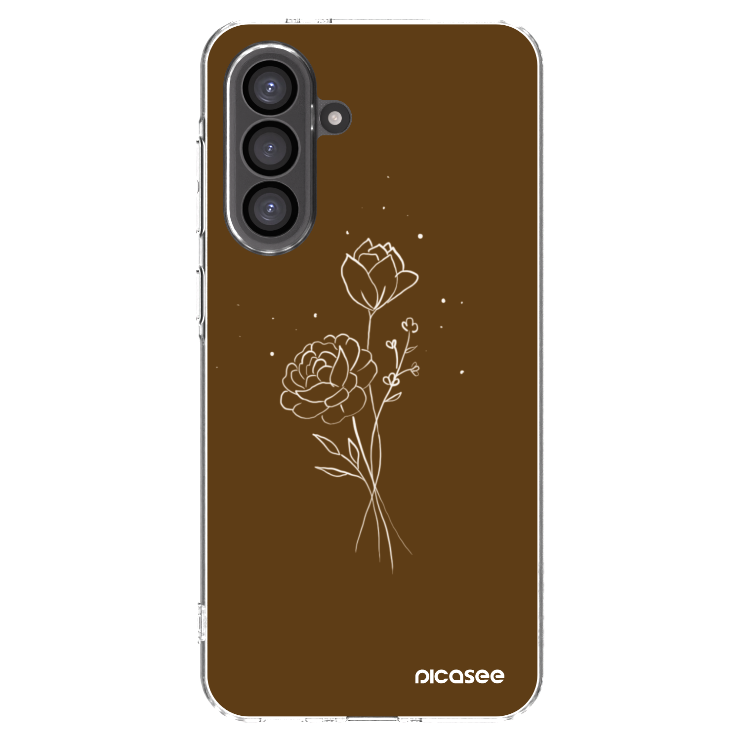 Picasee Samsung Galaxy A36 5G Hülle - Transparentes Silikon - Brown flowers
