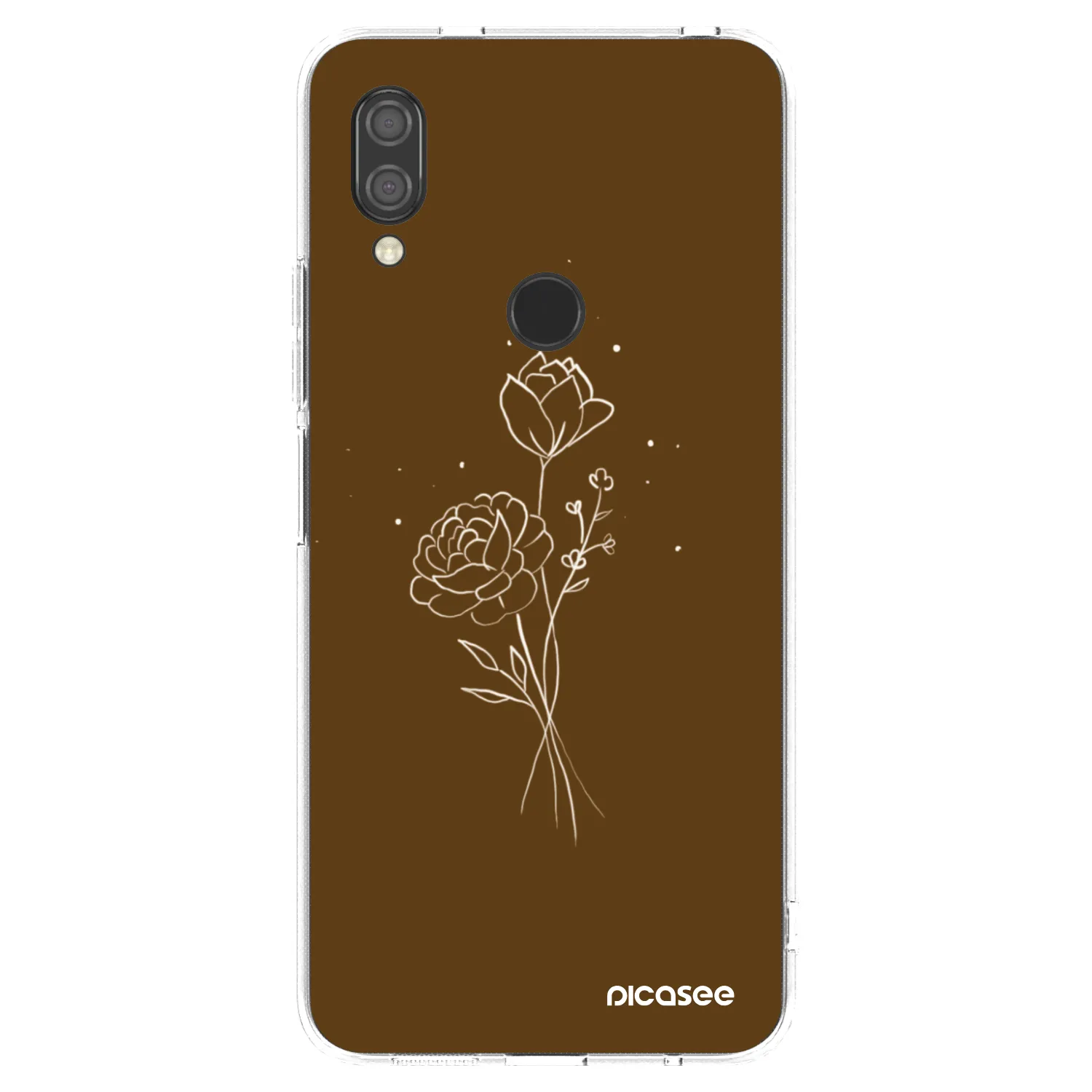 Picasee Xiaomi Redmi 7 Hülle - Transparentes Silikon - Brown flowers