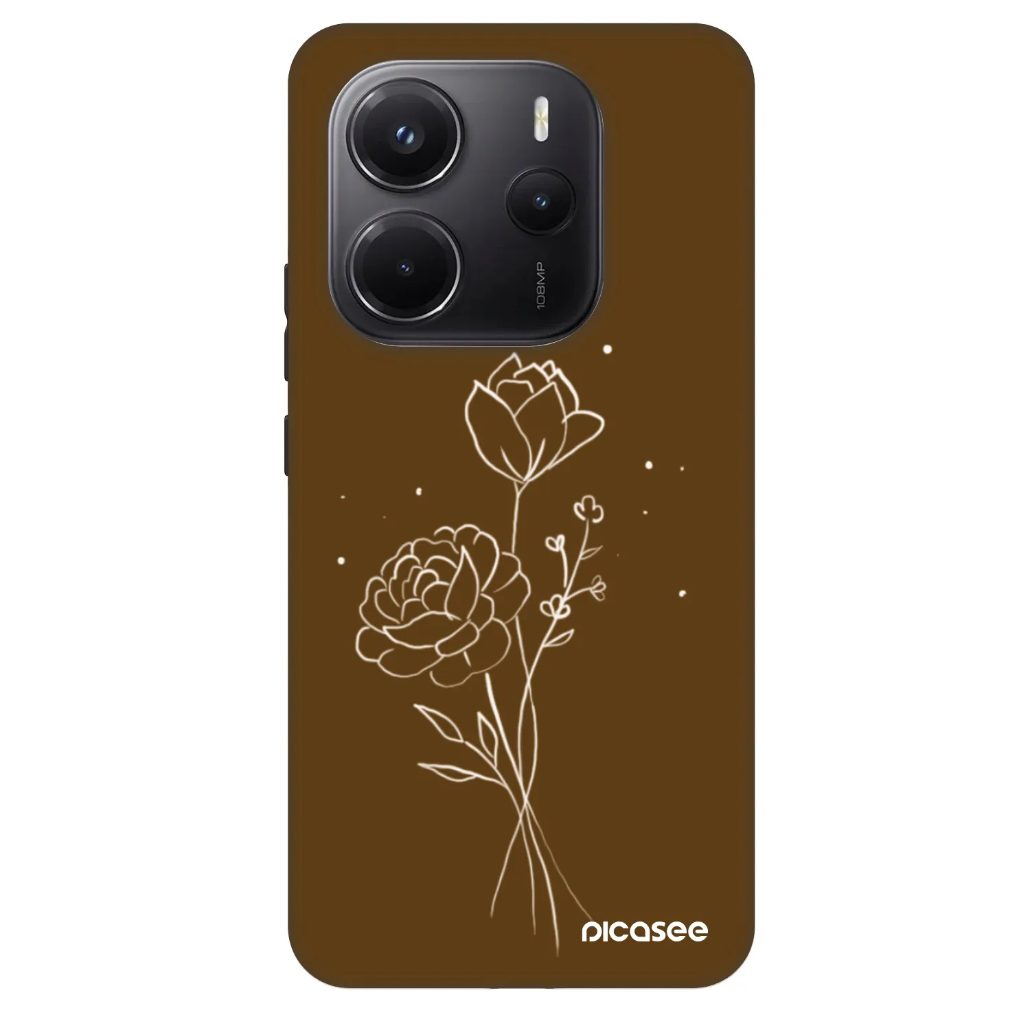 Picasee Fashion Case für Xiaomi Redmi Note 14 5G - Brown flowers