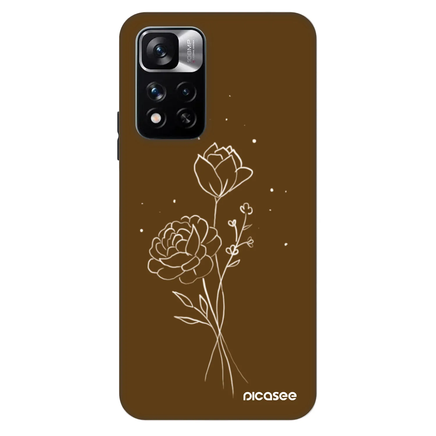 Picasee Fashion Case für Xiaomi Redmi Note 11 Pro 5G - Brown flowers