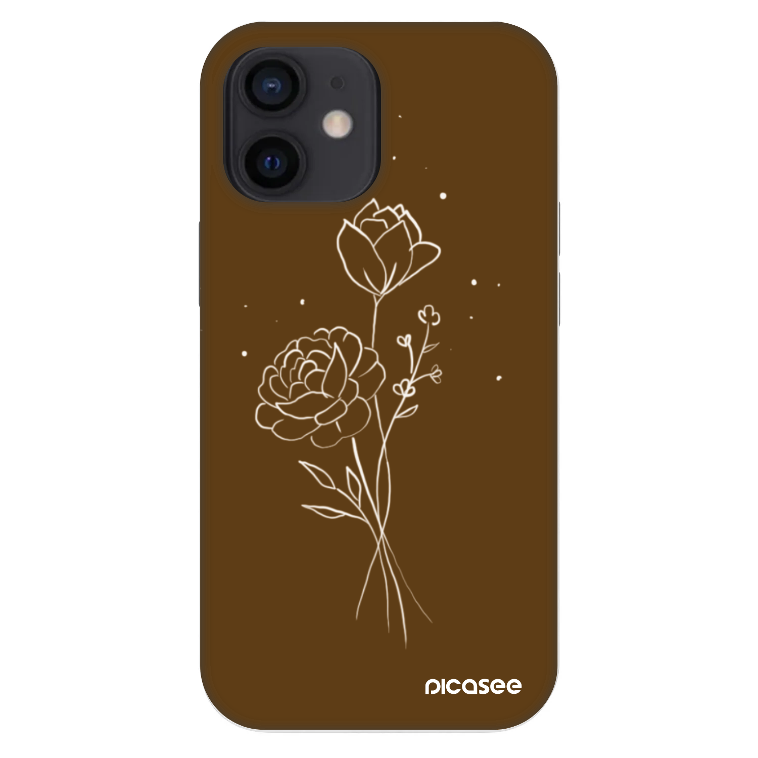 Picasee Fashion Case für Apple iPhone 12 mini - Brown flowers