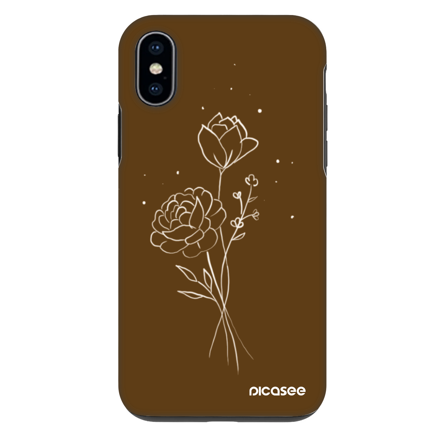 Picasee Fashion Case für Apple iPhone X/XS - Brown flowers
