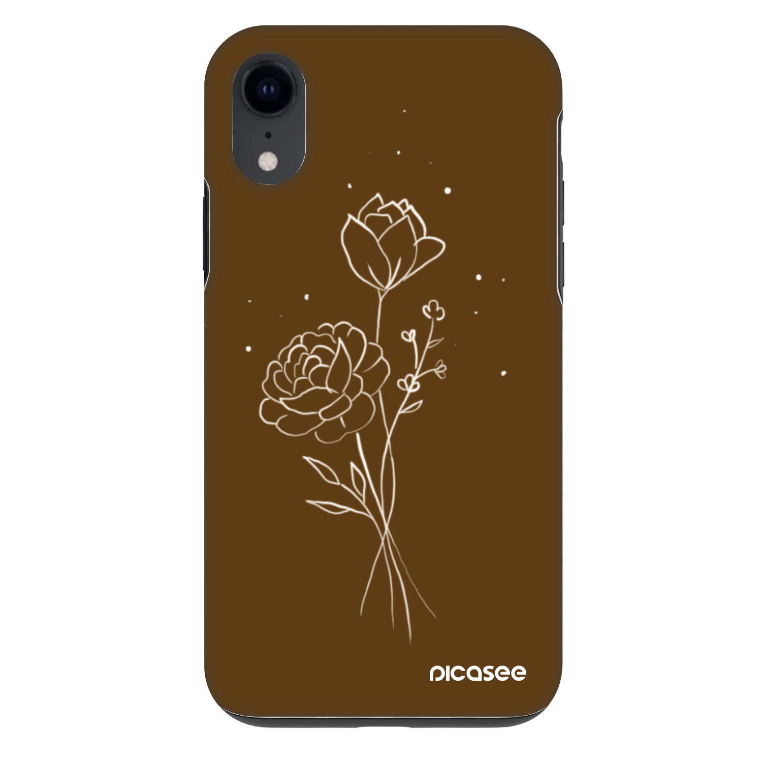 Picasee Fashion Case für Apple iPhone XR - Brown flowers