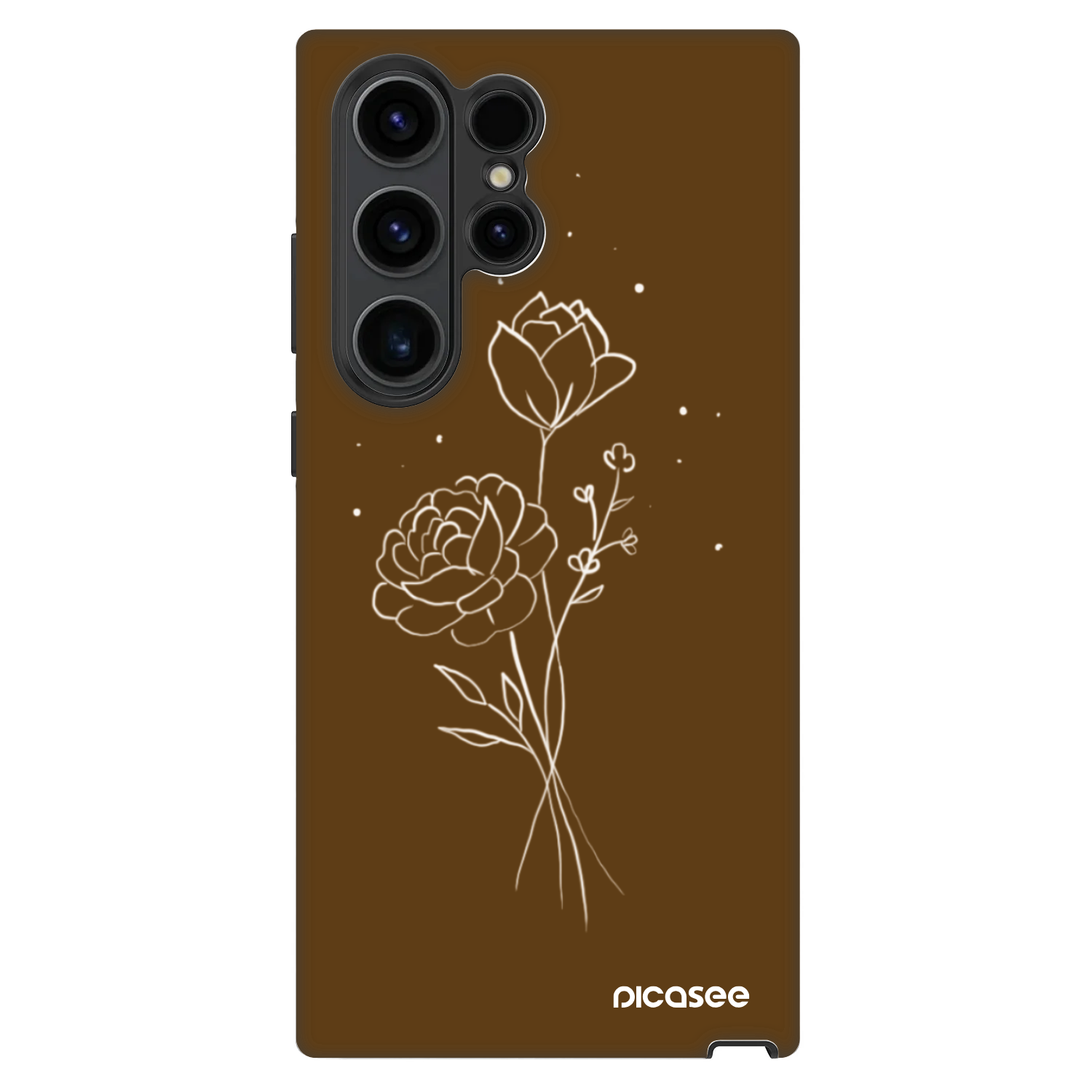 Picasee Fashion Case für Samsung Galaxy S22 Ultra 5G - Brown flowers