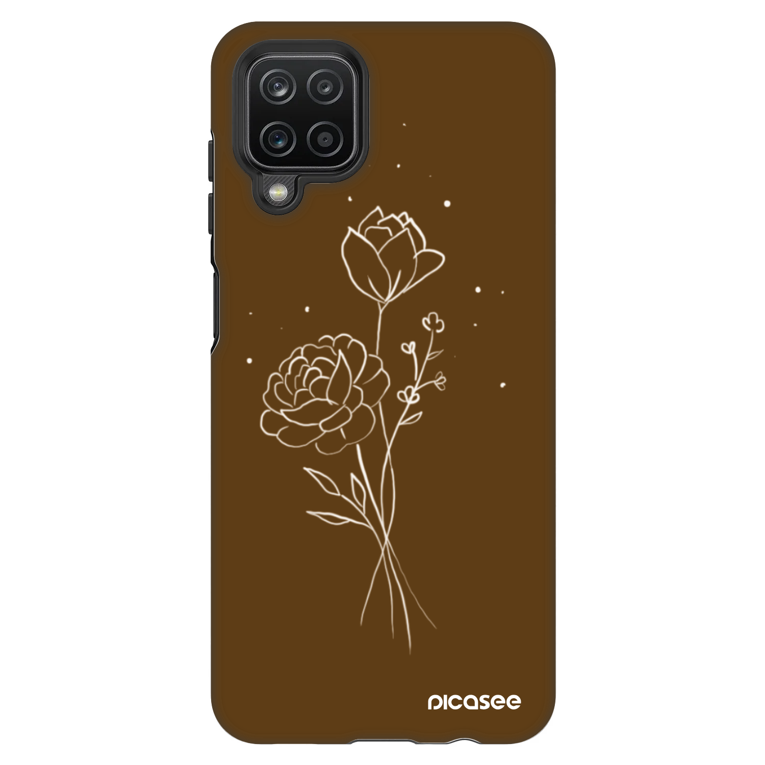 Picasee Fashion Case für Samsung Galaxy A12 A125F - Brown flowers