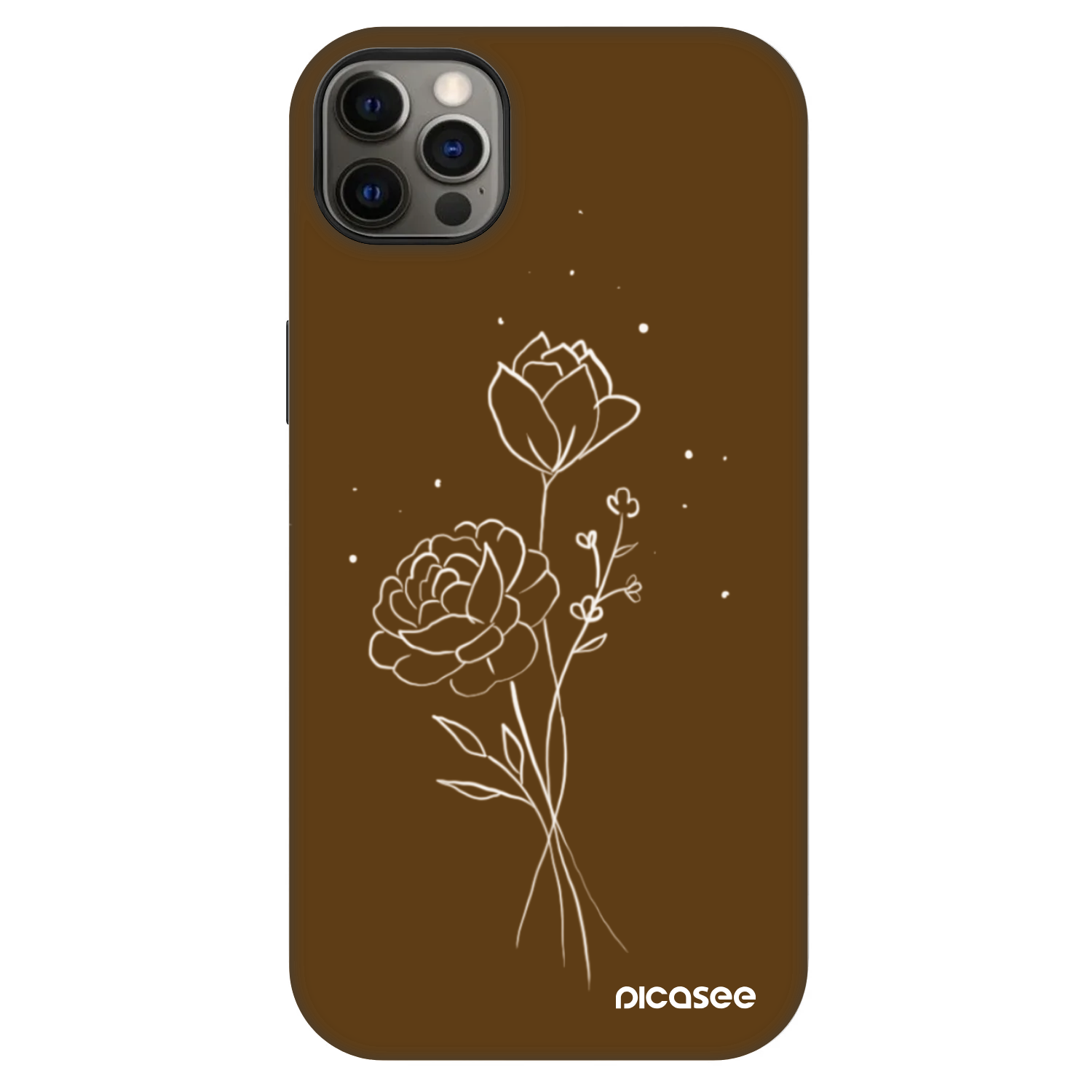 Picasee Fashion Case MagSafe für Apple iPhone 12 Pro Max - Brown flowers