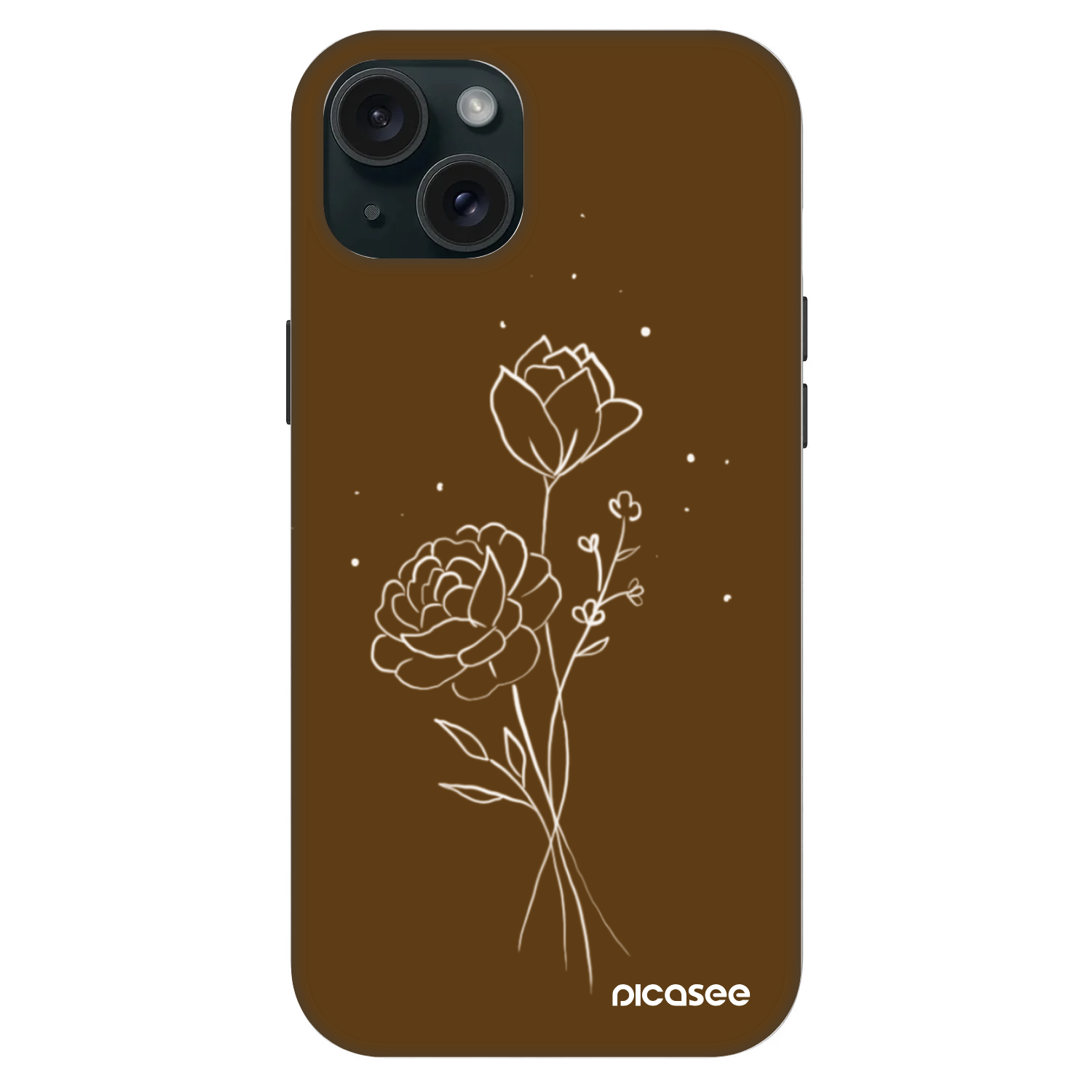 Picasee Fashion Case MagSafe für Apple iPhone 15 Plus - Brown flowers