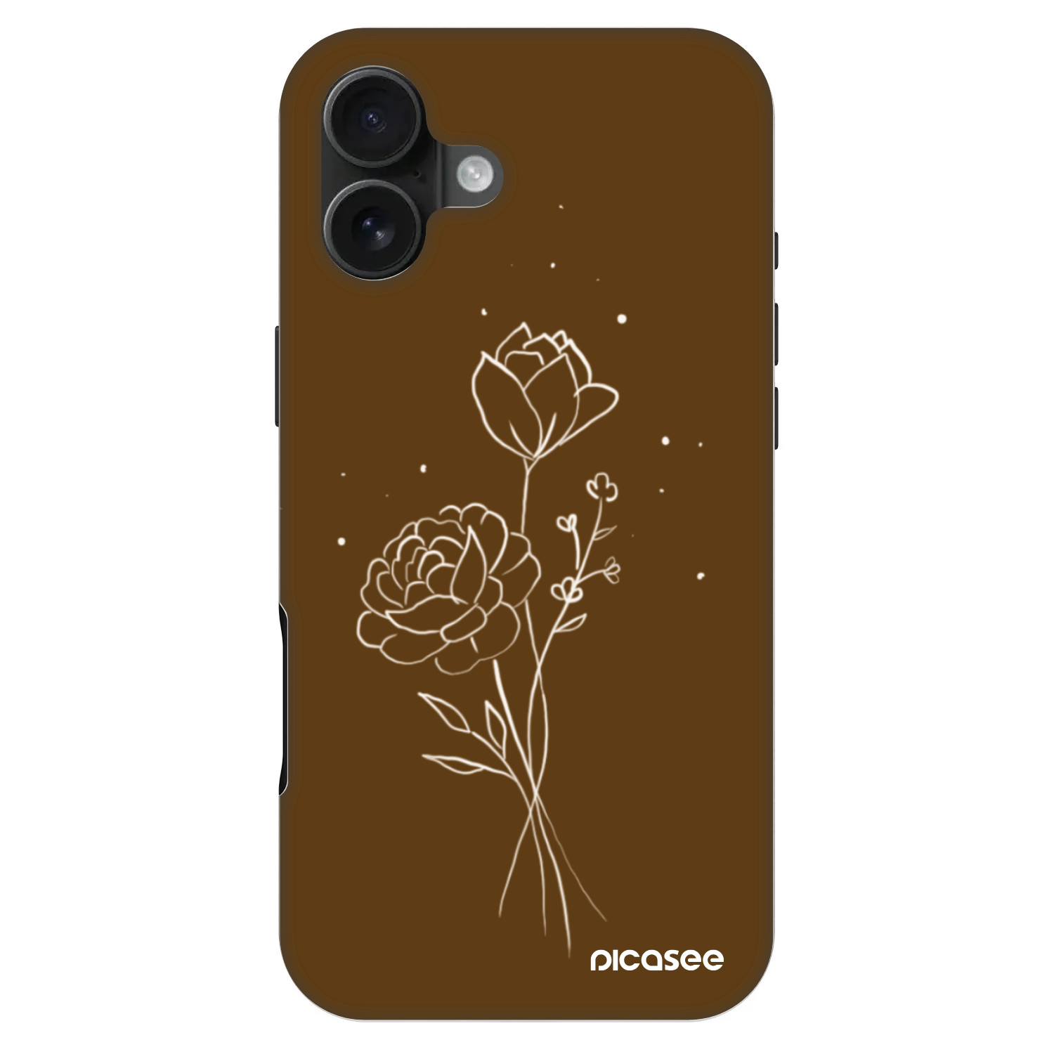 Picasee Fashion Case MagSafe für Apple iPhone 16 Plus - Brown flowers