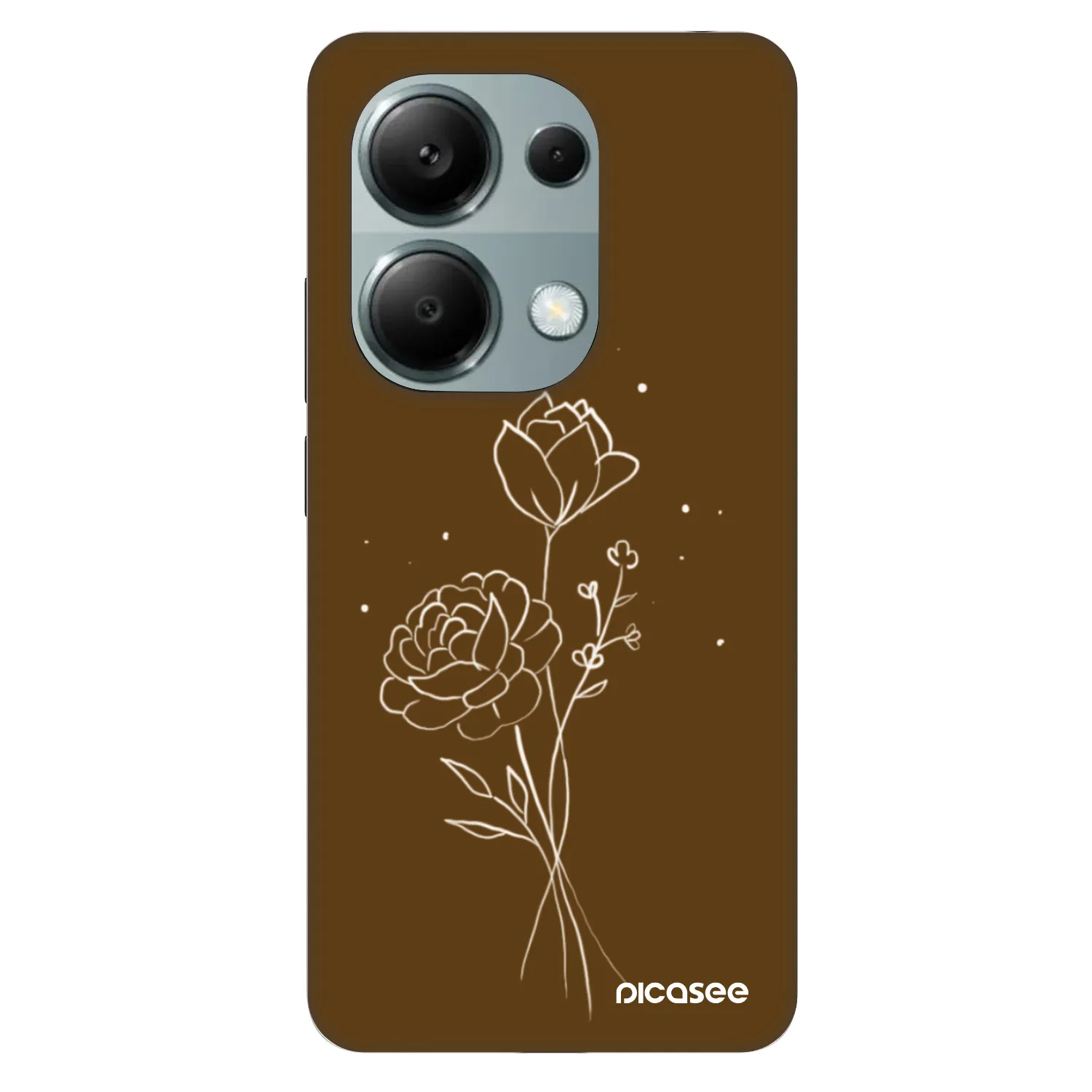 Picasee Fashion Case für Xiaomi Redmi Note 13 Pro 4G - Brown flowers