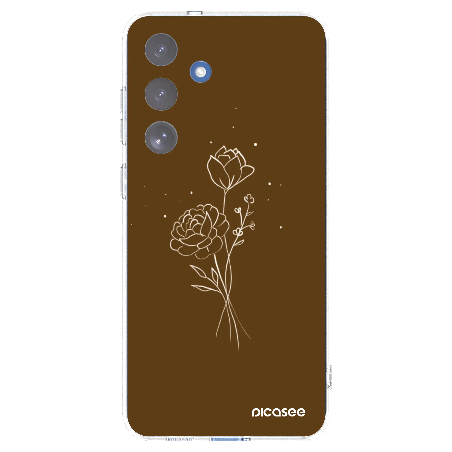 Picasee Samsung Galaxy S25 FE 5G Hülle - Transparentes Silikon - Brown flowers
