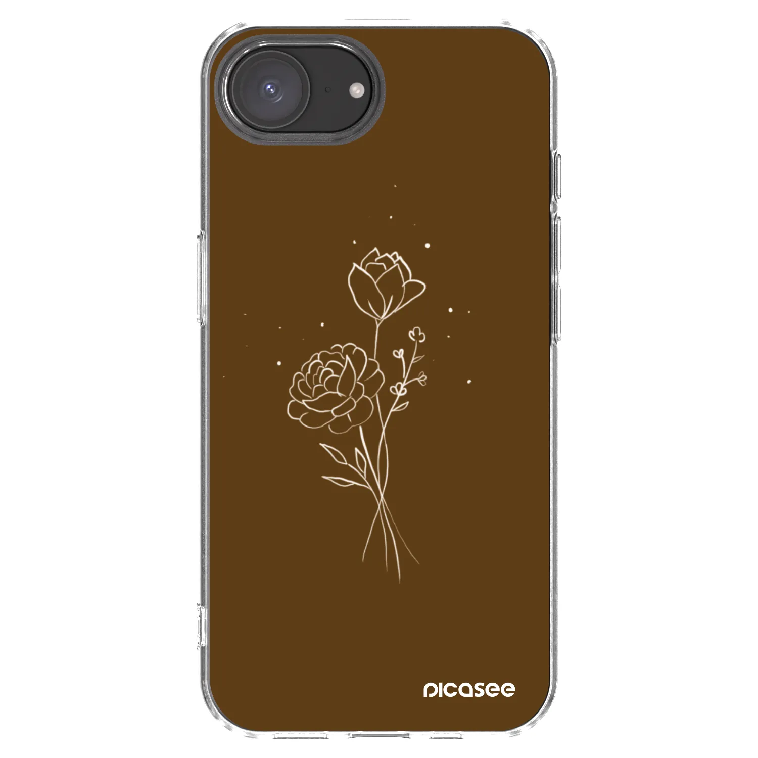 Picasee Apple iPhone 17e Hülle - Transparentes Silikon - Brown flowers