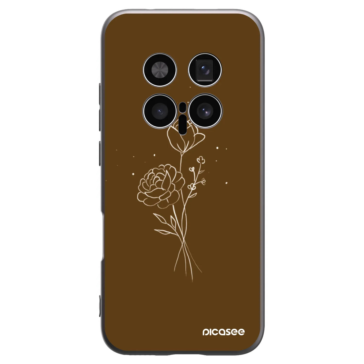 Picasee Honor Magic8 Pro 5G Hülle - Schwarzes Silikon - Brown flowers