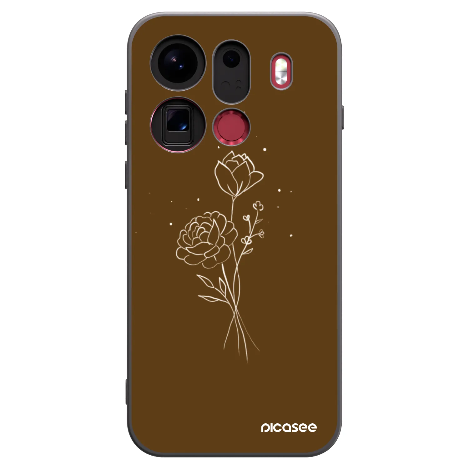 Picasee OPPO Find X9 Pro Hülle - Schwarzes Silikon - Brown flowers