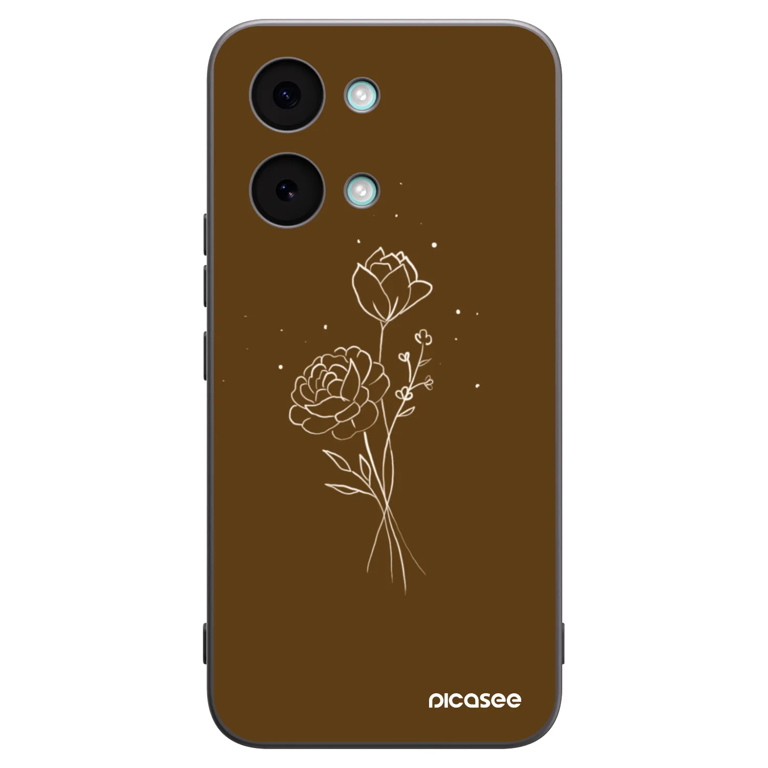 Picasee Xiaomi Poco X8 Pro Max Hülle - Schwarzes Silikon - Brown flowers