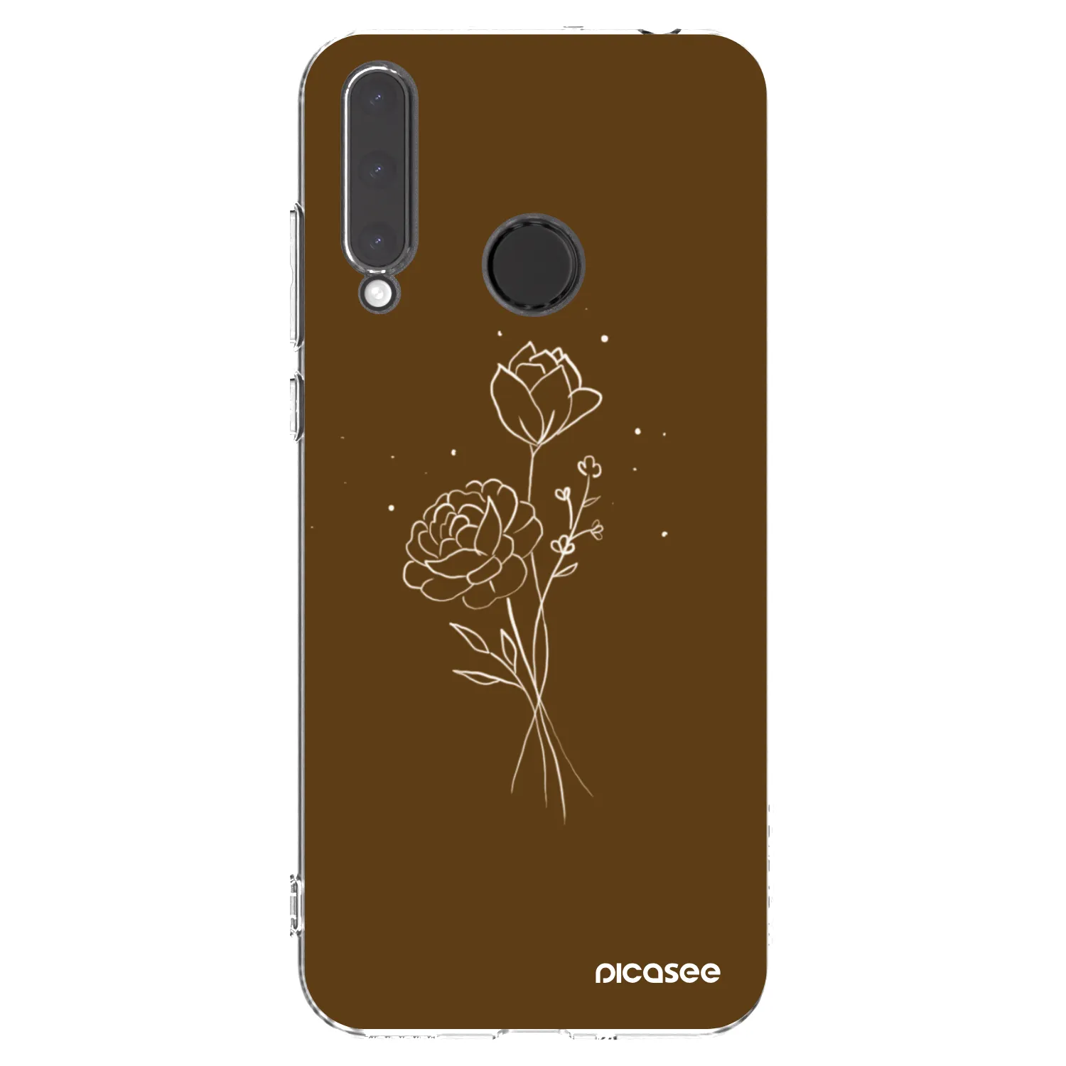 Picasee Honor 20 Lite Hülle - Transparentes Silikon - Brown flowers