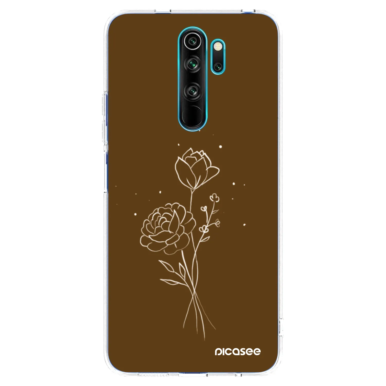 Picasee Xiaomi Redmi Note 8 Pro Hülle - Transparentes Silikon - Brown flowers