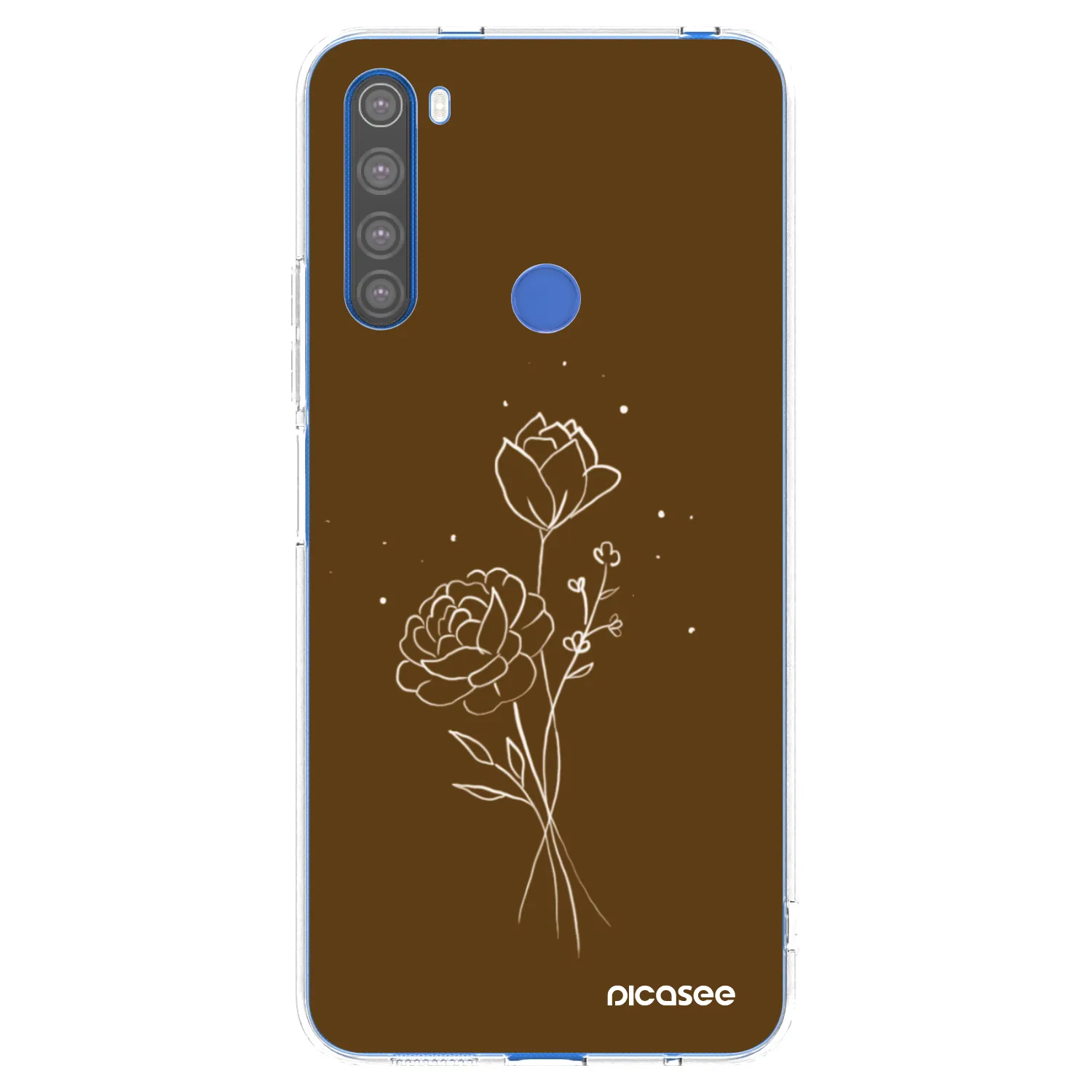 Picasee Xiaomi Redmi Note 8T Hülle - Transparentes Silikon - Brown flowers
