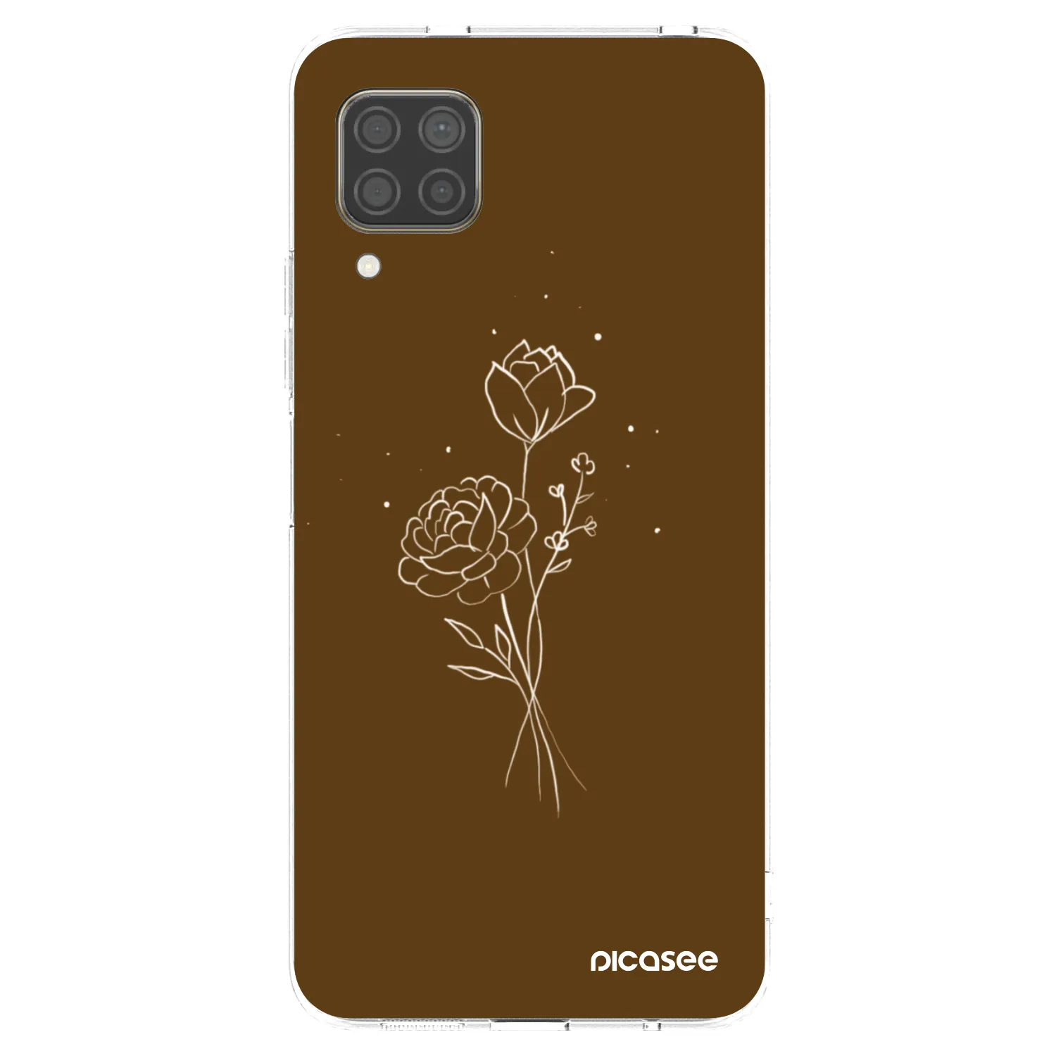Picasee Huawei P40 Lite Hülle - Transparentes Silikon - Brown flowers