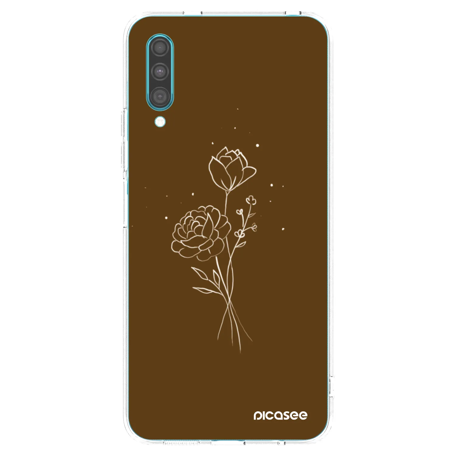 Picasee Samsung Galaxy A30s A307F Hülle - Transparentes Silikon - Brown flowers