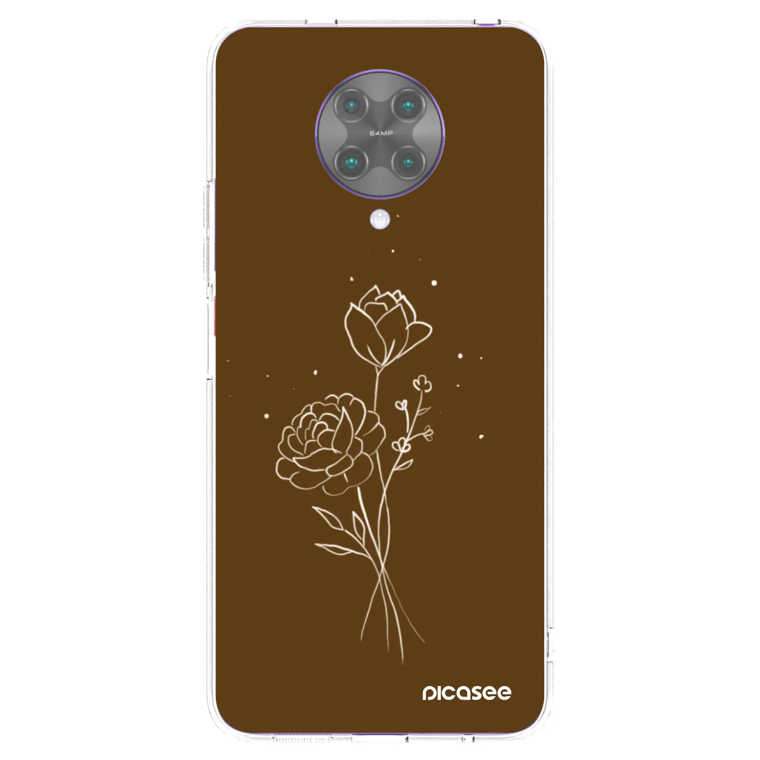 Picasee Xiaomi Poco F2 Pro Hülle - Transparentes Silikon - Brown flowers
