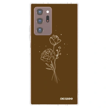 Picasee Samsung Galaxy Note 20 Ultra Hülle - Transparentes Silikon - Brown flowers