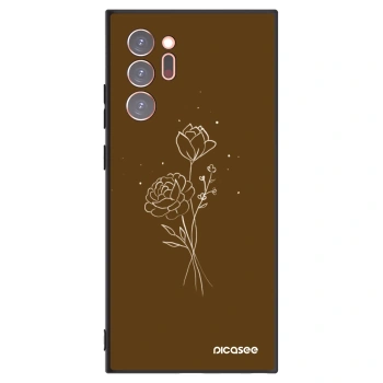 Picasee Samsung Galaxy Note 20 Ultra Hülle - Schwarzes Silikon - Brown flowers