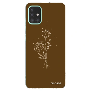 Picasee Samsung Galaxy M31s Hülle - Transparentes Silikon - Brown flowers