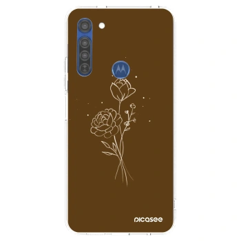 Hülle für Motorola Moto G8 - Brown flowers