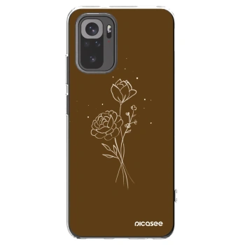 Picasee Xiaomi Redmi Note 10 Hülle - Transparentes Silikon - Brown flowers
