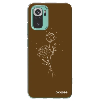 Picasee Xiaomi Redmi Note 10 Pro Hülle - Transparentes Silikon - Brown flowers