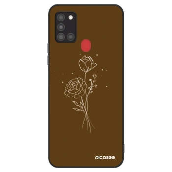 Hülle für Samsung Galaxy A21s - Brown flowers