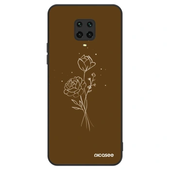 Hülle für Xiaomi Redmi Note 9 Pro - Brown flowers