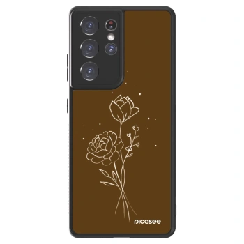Hülle für Samsung Galaxy S21 Ultra 5G G998B - Brown flowers