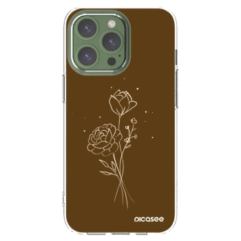 Picasee Apple iPhone 13 Pro Hülle - Transparentes Silikon - Brown flowers