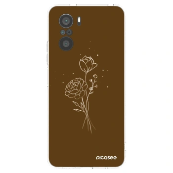 Picasee Xiaomi Poco F3 Hülle - Transparentes Silikon - Brown flowers