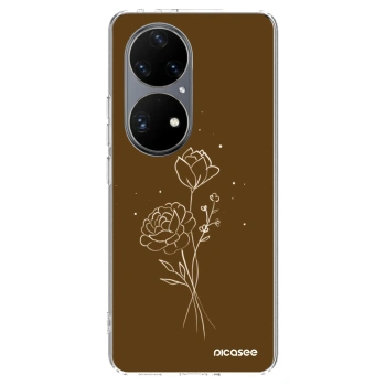 Hülle für Huawei P50 - Brown flowers