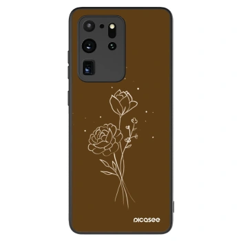 Hülle für Samsung Galaxy S20 Ultra 5G G988F - Brown flowers