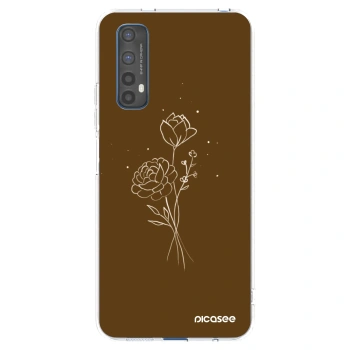 Picasee Realme 7 Hülle - Transparentes Silikon - Brown flowers