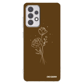Picasee Samsung Galaxy A52s 5G A528B Hülle - Transparentes Silikon - Brown flowers