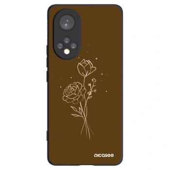 Picasee Huawei Nova 9 Hülle - Schwarzes Silikon - Brown flowers