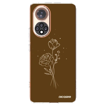 Picasee Huawei Nova 9 Hülle - Transparentes Silikon - Brown flowers