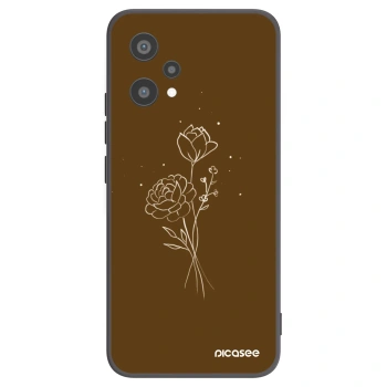 Picasee Realme 9 Pro 5G Hülle - Schwarzes Silikon - Brown flowers