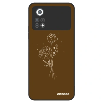 Hülle für Xiaomi Poco X4 Pro 5G - Brown flowers